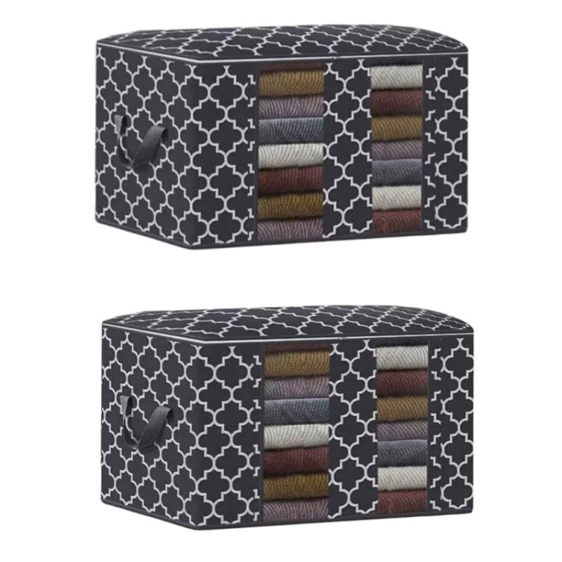 

2 шт. нетканые сумки для хранения одеял с прозрачными окошками, складные сумки для одежды для шкафов S