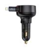 Ładowarka Samochodowa Usb-A Ze Zwijanym Kablem Iphone Lightning 55W - Czarna