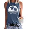 Summer Hawaii Coconut Tree 3D Print Tank Tops Women Streetwear Y2k Oversized Beach Vest Off Shoulder Sleeveless Woman Camisole