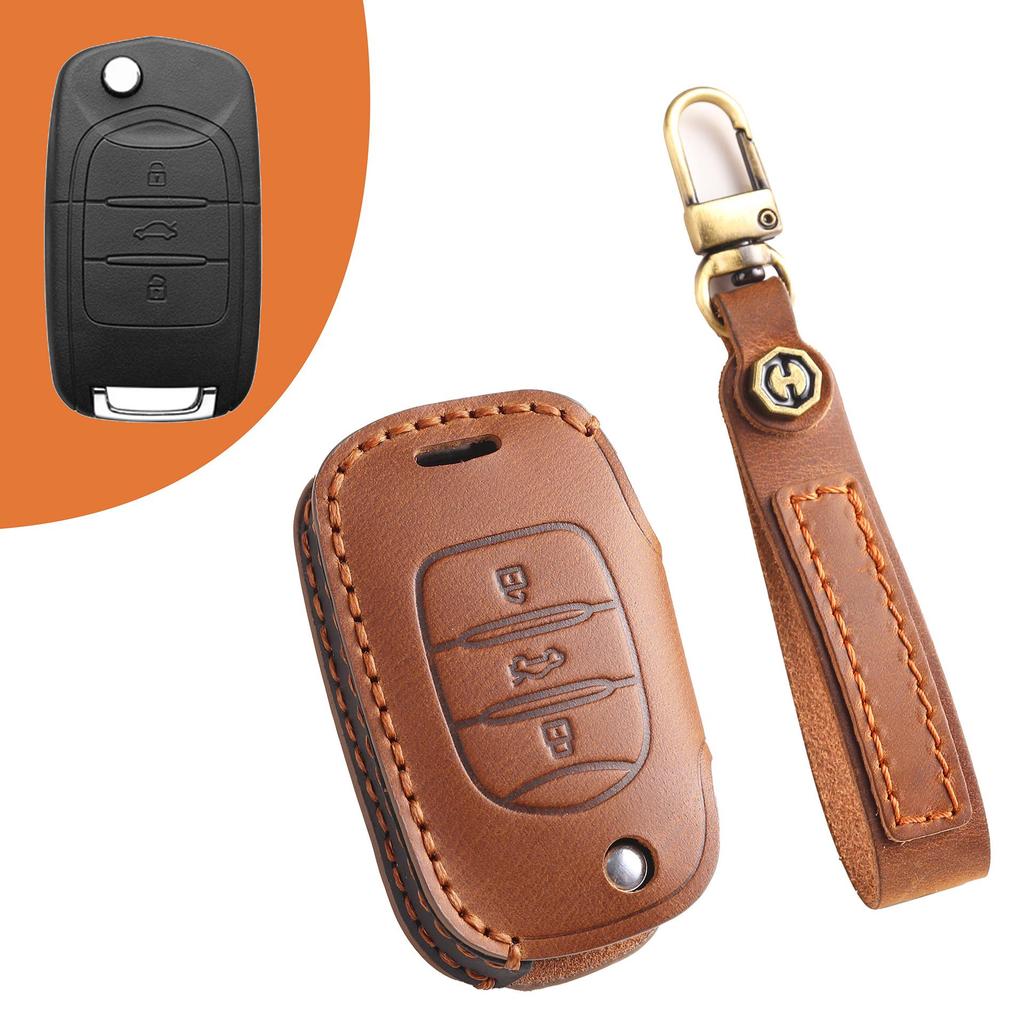 Pokrowiec na kluczyk z prawdziwej skóry dla Wuling Baojun 730/530/360/E200 model składany
