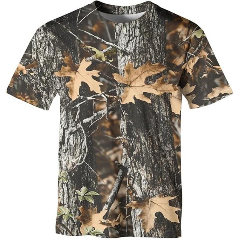 Fashion Men's Crew Neck Short Sleeve 3D Branch Color Printing Tree Branch Short Sleeve Crew Neck T-Shirt