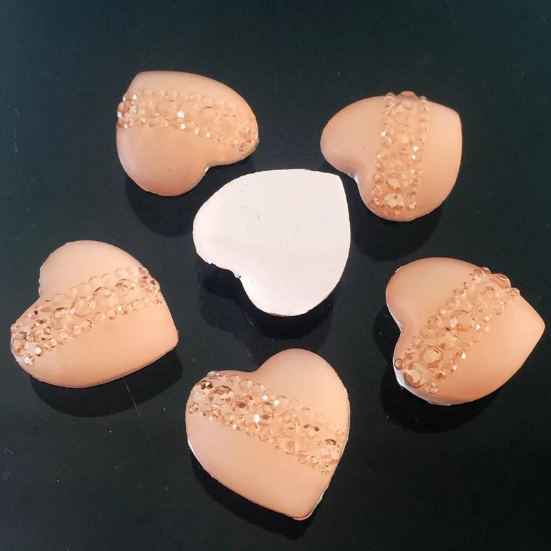 wholesale diy heart-shaped resin rhinestones wedding accessories scrapbook wedding decoration  rhinestone