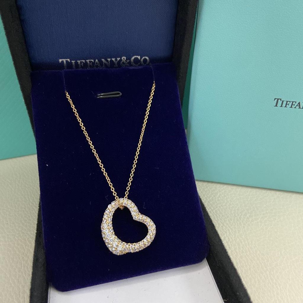 Collar con Colgante de Corazón de Plata de Ley 925 para Mujer Familia T con Diamantes y Esmalte, Cadena Clavicular Azul Clásico, Colgante para Mejor Amiga