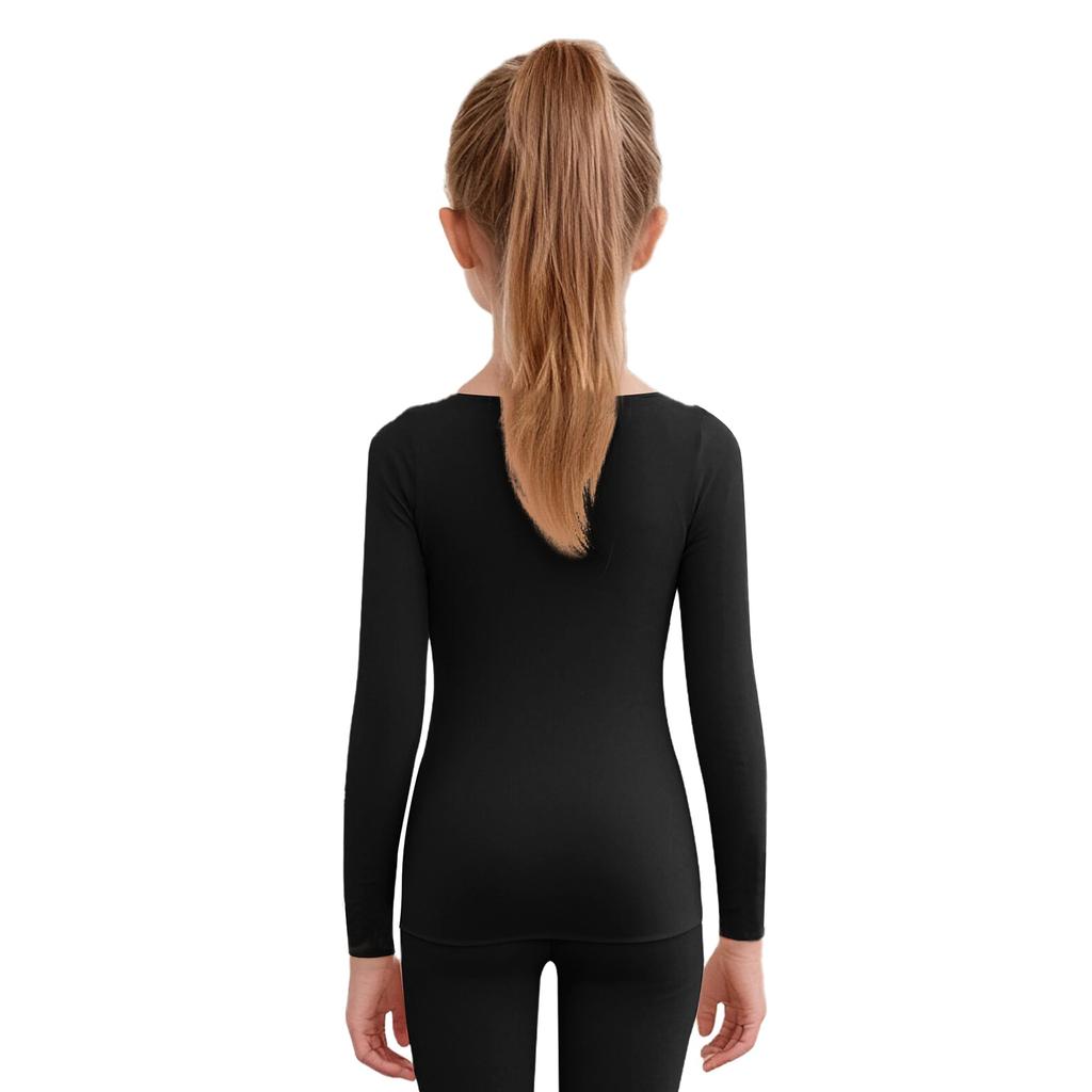 Naadloze Thermische Dans Top voor Kinderen Meisjes: Ronde hals lange mouwen opwarmtrui voor ballet, gymnastiektraining en de winter