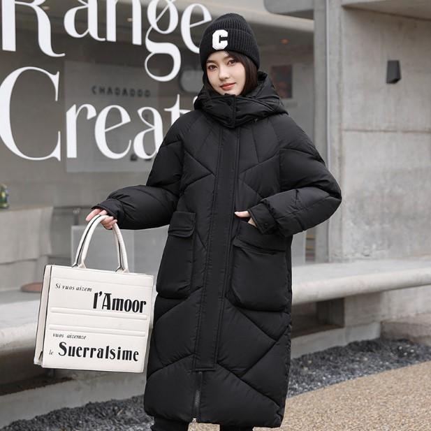 2025 new thickened down jacket cotton coat women's loose mid-length knee-length cotton winter skirt