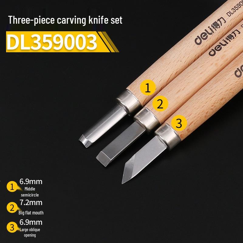 Handcrafted Woodworking Carving Knife Set - Complete Wood & Root Carving, Seal Engraving, Rubber Stamp Tools with Wooden Handles