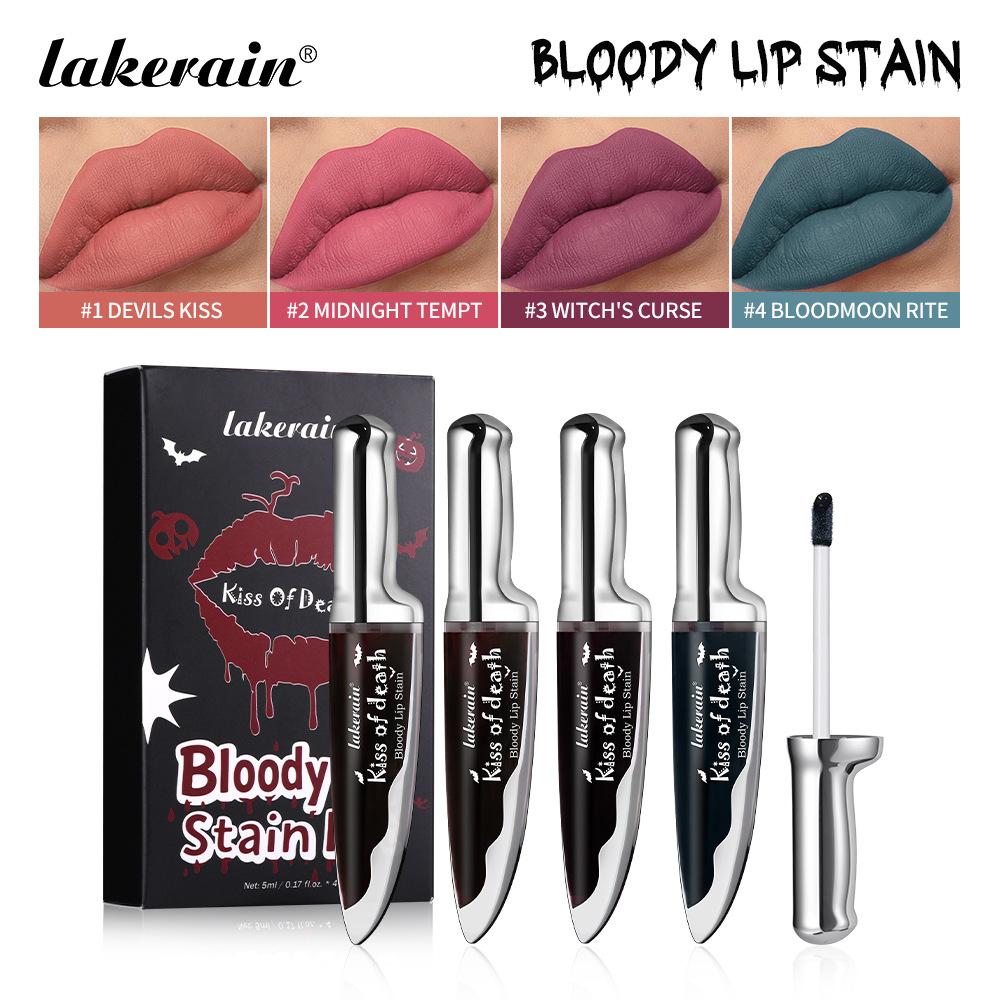 

Тинт для губ Поцелуй смерти Кровавый готический Матовый Стойкий Водостойкий Не липкий Цвет со временем темнеет Макияж вампира