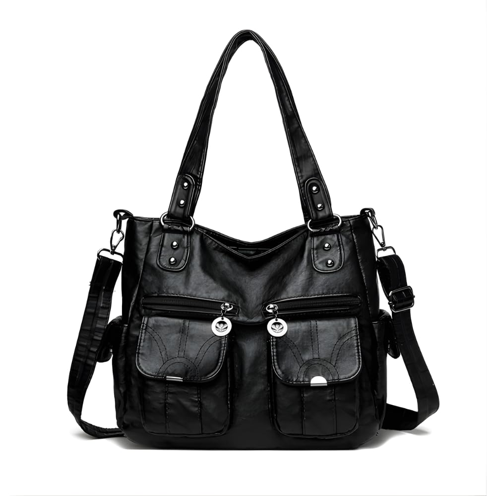 

Seizar Handbags for Women, Popular 3-Way Tote Bag, Large Capacity, A4 Size, Suitable for Commuting, Holidays, and More (Black 2)