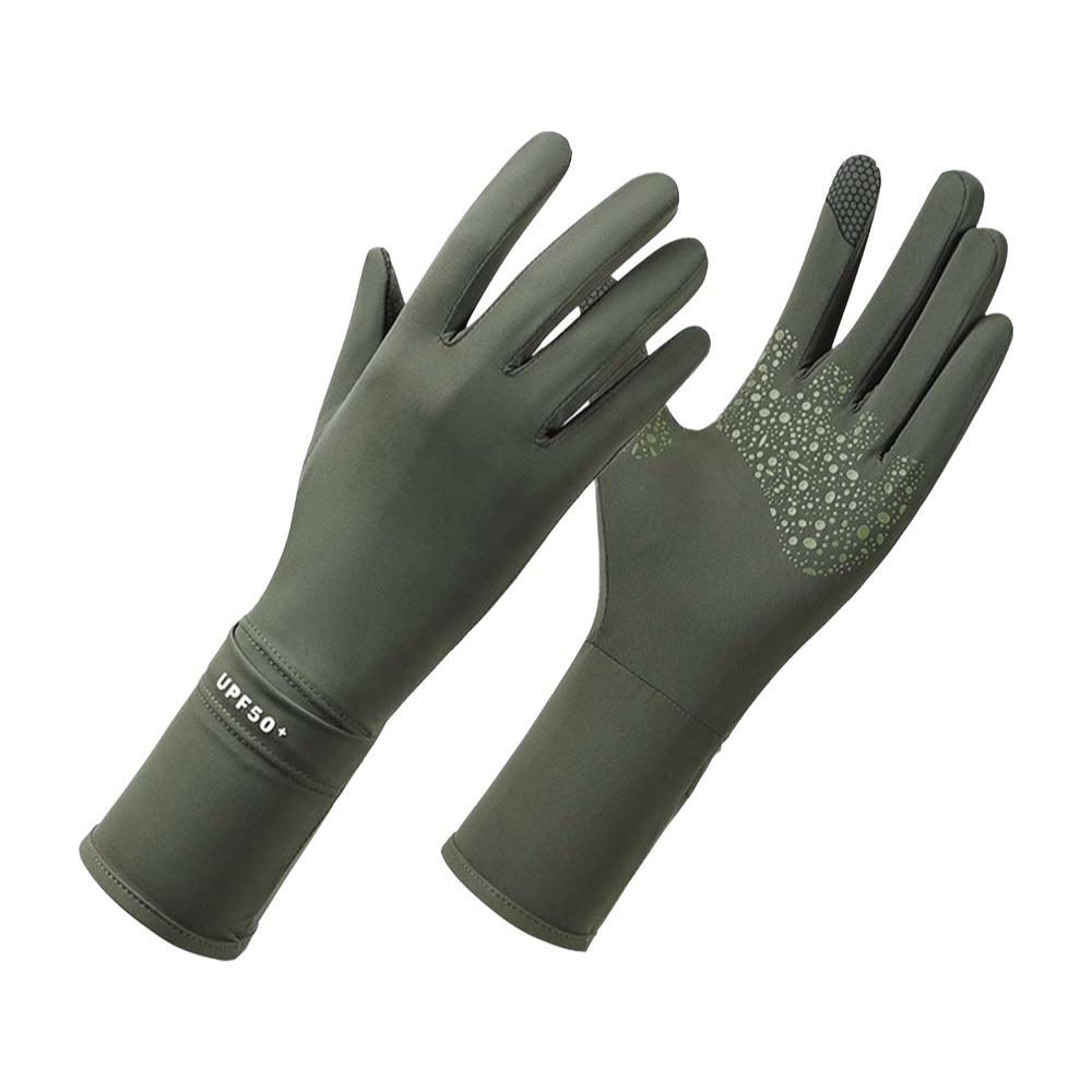 Solid Color Women Sunscreen Gloves Thin Summer Driving Mittens Ice Silk Riding Gloves  Outdoor