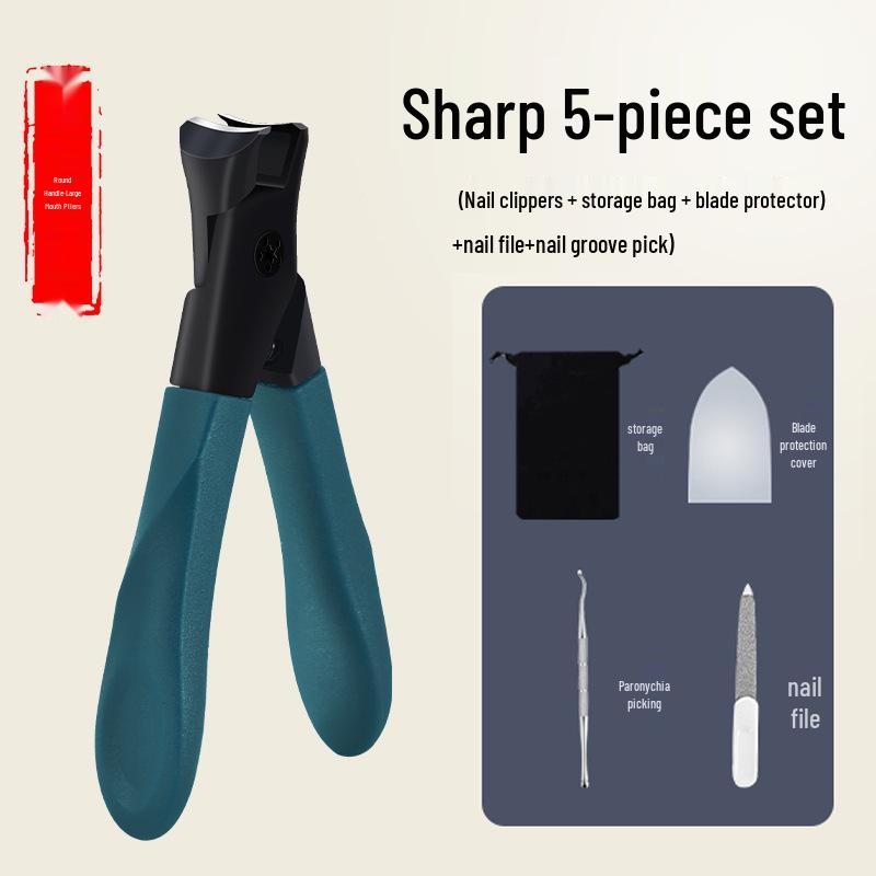 Cortador de Unhas Grande de Aço Inoxidável com Borda Inclinada Anti-Salpicos