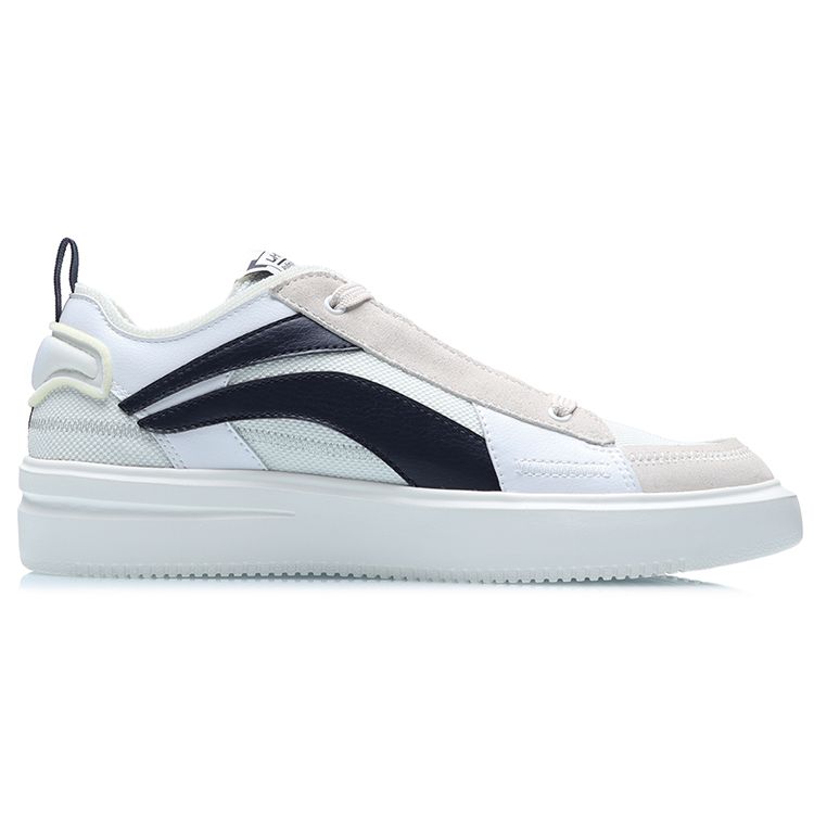 Li Ning Form-G Fabric Synthetic Leather Non-Slip Lightweight Balance Wear-Resistant Breathable Low-Top Skate Shoes Men Sneakers White AGCR087-1
