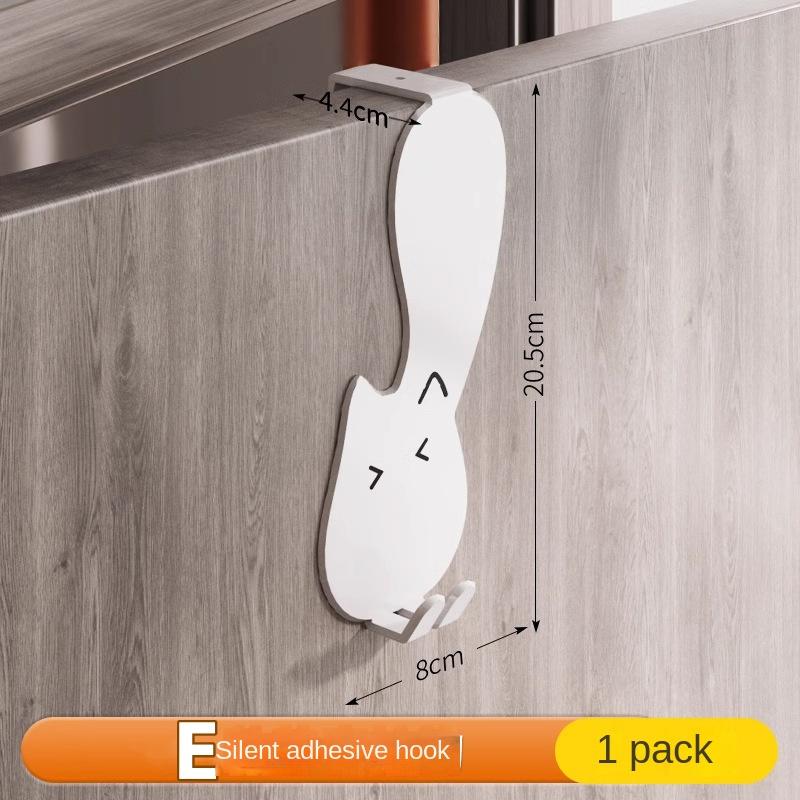 Door Hook Door Hook Storage Rack Without Drilling Kitchen Cabinet Door Hanging Clothes Rack Storage Clothes Cap
