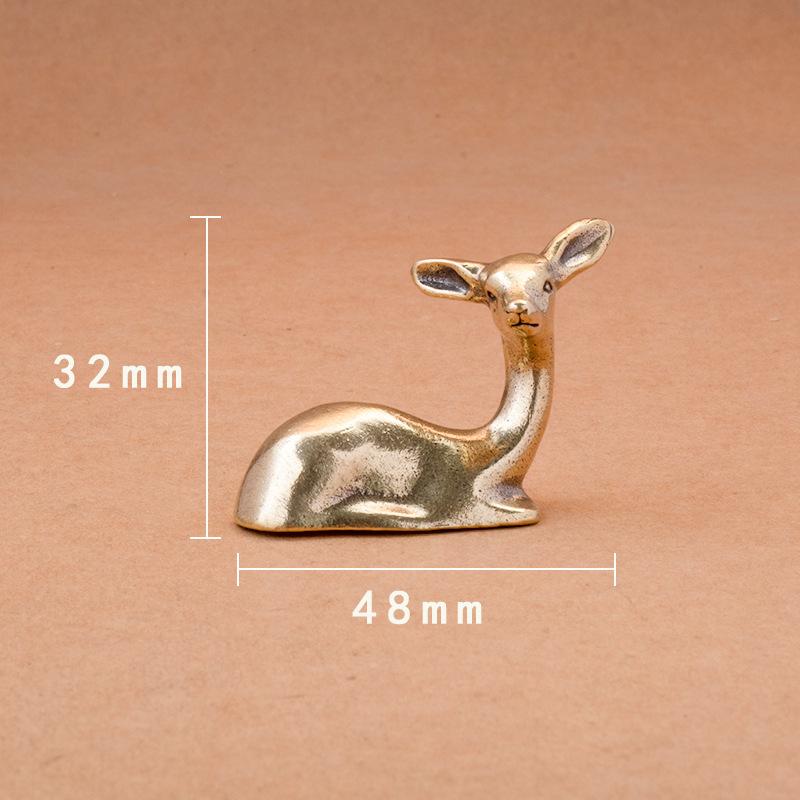 Deer Ornament Deer Statue Miniature Sika Miniature Figurines Solid Brass Tabletop Decoration Deer Sculpture Ornaments