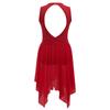 Kids Girls Lyrical Modern Contemporary Dance Dress Ballet Leotard Dress Cut Out Front Backless Mesh Tulle Skirt