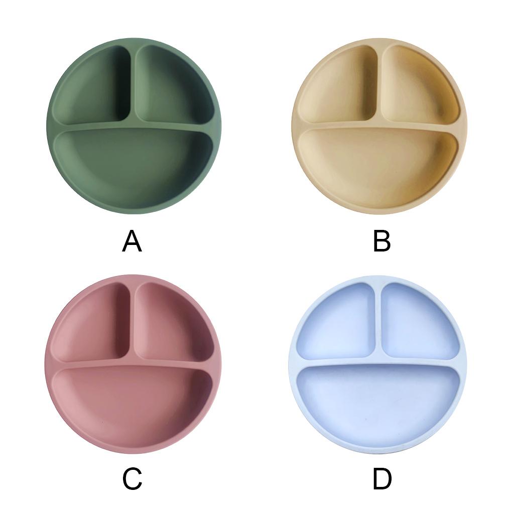 Silicone Divided Kitchen Dining Storage Plate Infant Dinnerware Toddlers Adults Washable Reusable Eating Training Dish