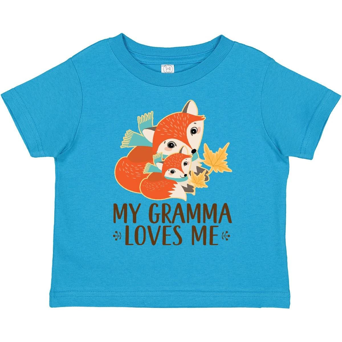 Inktastic My Gramma Loves Me Fox Toddler T-Shirt Grandson Granddaughter Clothing 120