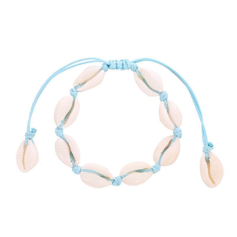 Fußaccessoires, Modische und schlichte handgewebte Muschelfußkettchen in Europa und Amerika, Verstellbare Größe