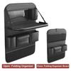 Car Back Seat Storage Holder with Foldable Tray Car Seat Back Storage Bag PU Leather Multi-Pocket Car Accessories