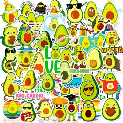 50 Avocado Stickers, Cartoon Cute Fruit Avocado Avocado Creative Car Stickers