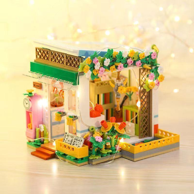Convenience Store Building Block City Street View Building Mini House Children's Toys Girl Street View Building Block Landscape Ornament