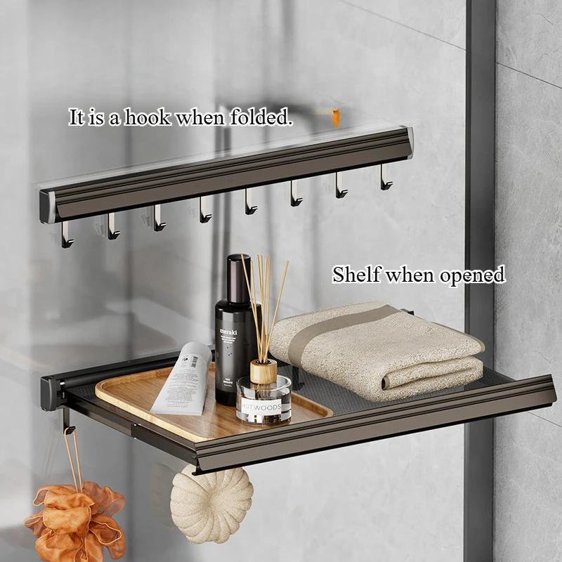 Invisible folding drying net No punching drying rack Balcony drying artifact Bathroom invisible folding grid