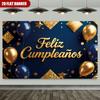 2D Spanish Birthday Glitter Balloon Photography Background