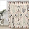 Western Shower Curtain,Abstract Aztec Geometric Southwestern Cactu Skull Bull Bath Accessories Decor, Navajo Native Shower