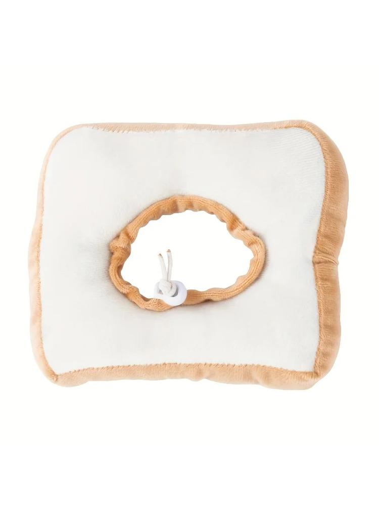 Soft Adjustable Cute Toast-Shaped Elizabethan Cat Collar - Recovery Cone for Post-Surgery Healing & Grooming