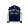 MLB Color Block Letter Print Single-Breasted Baseball Jacket Unisex Jackets Navy-Blue 3AJPV0131-43NYS