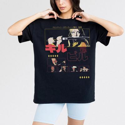 Bill Movie Themed Tshirt Vintage Japanese Quentin Tarantino Movie Graphic Tshirt Suitable for Both Unisex and Women
