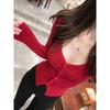 Women's Slimming V-Neck Button-Up Long-Sleeve Top, 2025 Collection