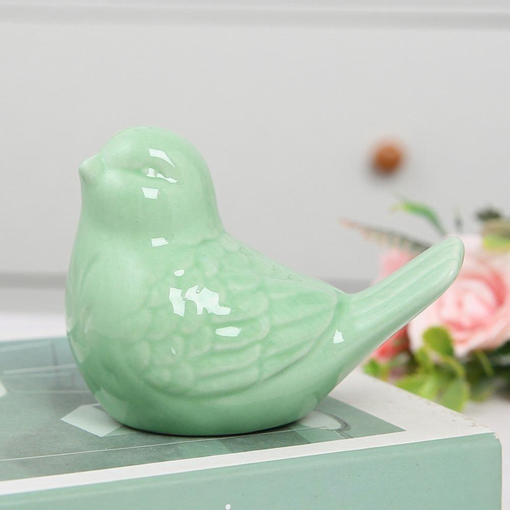 1/2PCS New Ceramic Bird Ornaments 6 Colors Decoration Crafts Simulated Bird Simulated Animals Home Decor