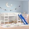 VidaXL Children's Mezzanine Bed with Slide, Elevated Bed for Children, Bedroom Storage Furniture, Modern, White 835905