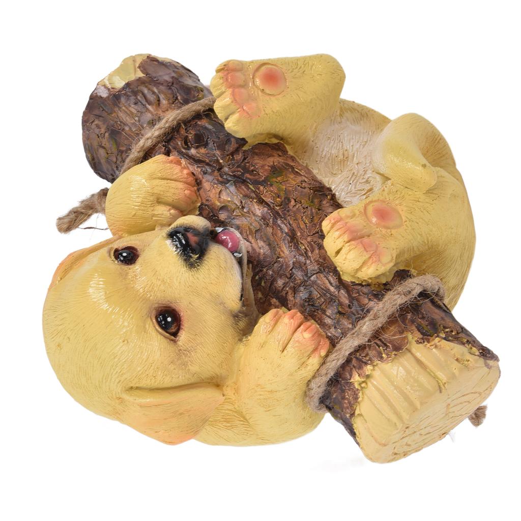 Harz Schwingender Welpenhund Statue Simulation Tiermodell Figur Skulptur Handwerk Outdoor Garten