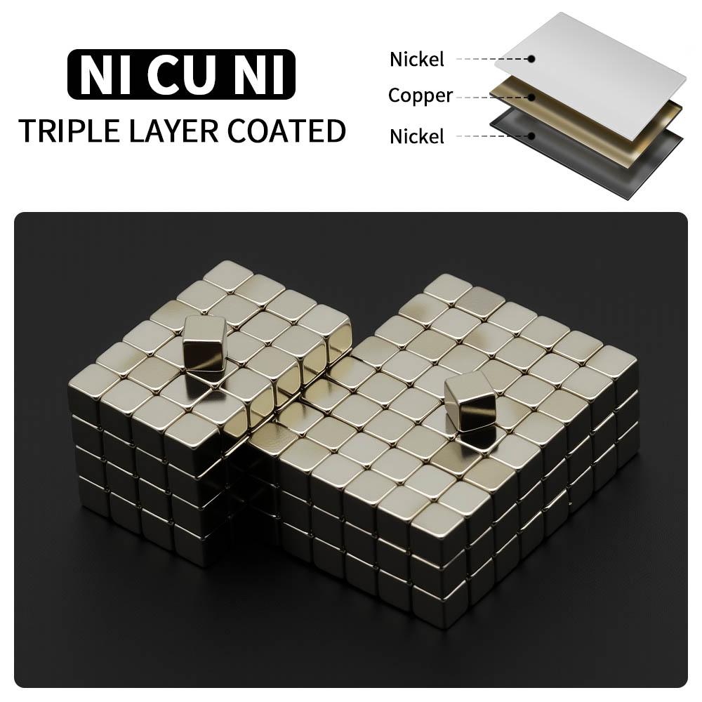 Magneti al Neodimio Potenti 5x5x5mm N35 NdfeB Magneti Permanenti Blocco Super Forti Magneti per Frigorifero Fai da Te