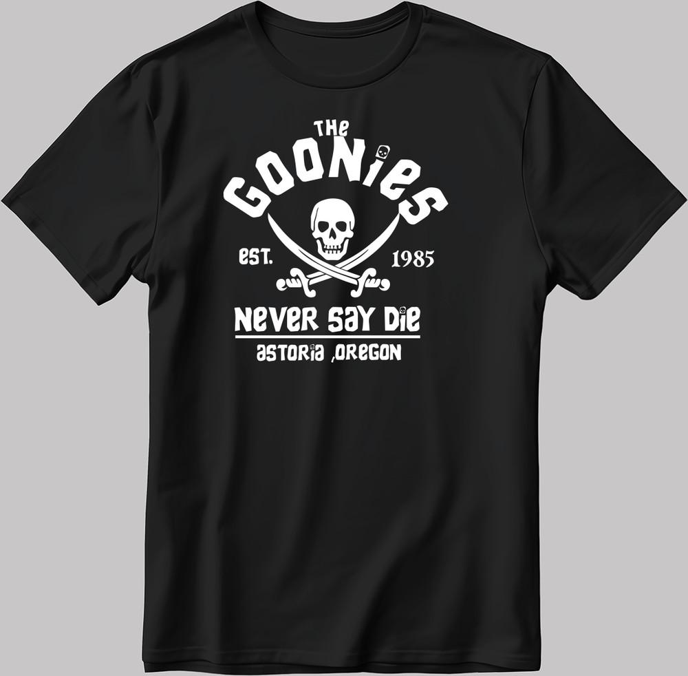 Distressed The Goonies Never S.Sleeve White-Black Men/Women T Shirt K1038