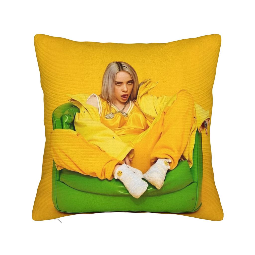 Famous Singer BBillie EEilish  Pillowcase Polyester Cushion Cover Gift Throw Pillow Case Cover Home Drop Shipping 40X40cm