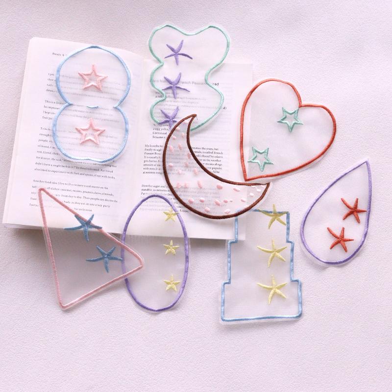 Organza Embroidery Bookmark Ins Reading Mark Delicate Student Gift Office School Supplies Stationery Items