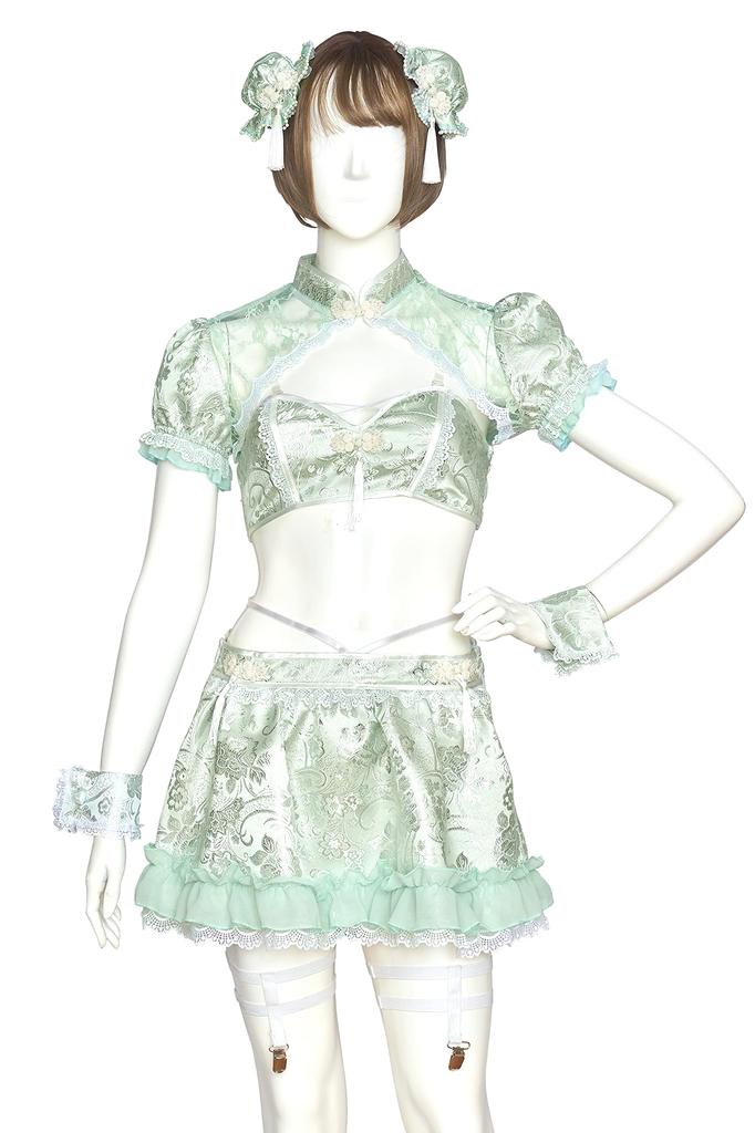 Clearstone SugarWhip Cosplay Halloween Pastel Flare China Dress for Women - Mint
