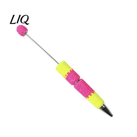 Novelty Rainbow Pens DIY Beadable Pen, Colorful Fancy Beaded Crafting Ballpoint Smooth Flow Gift for Students, Party Favors, Creative Office Supplies