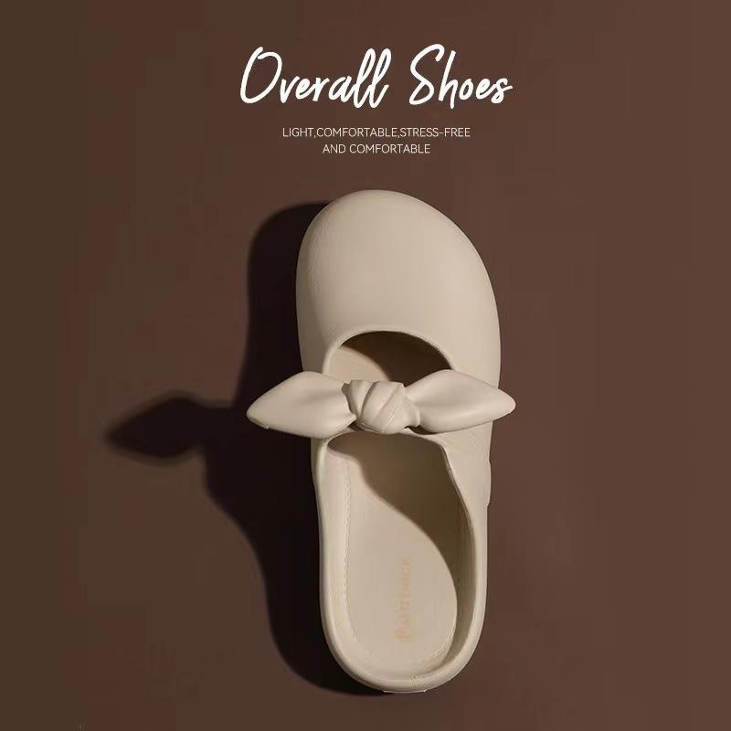 Baotou slippers summer women's new outdoor wear indoor bow soft sole non-slip home shoes