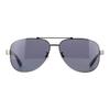 GUCCI Monogram Logo Metal Aviator Sunglasses Men's Silver