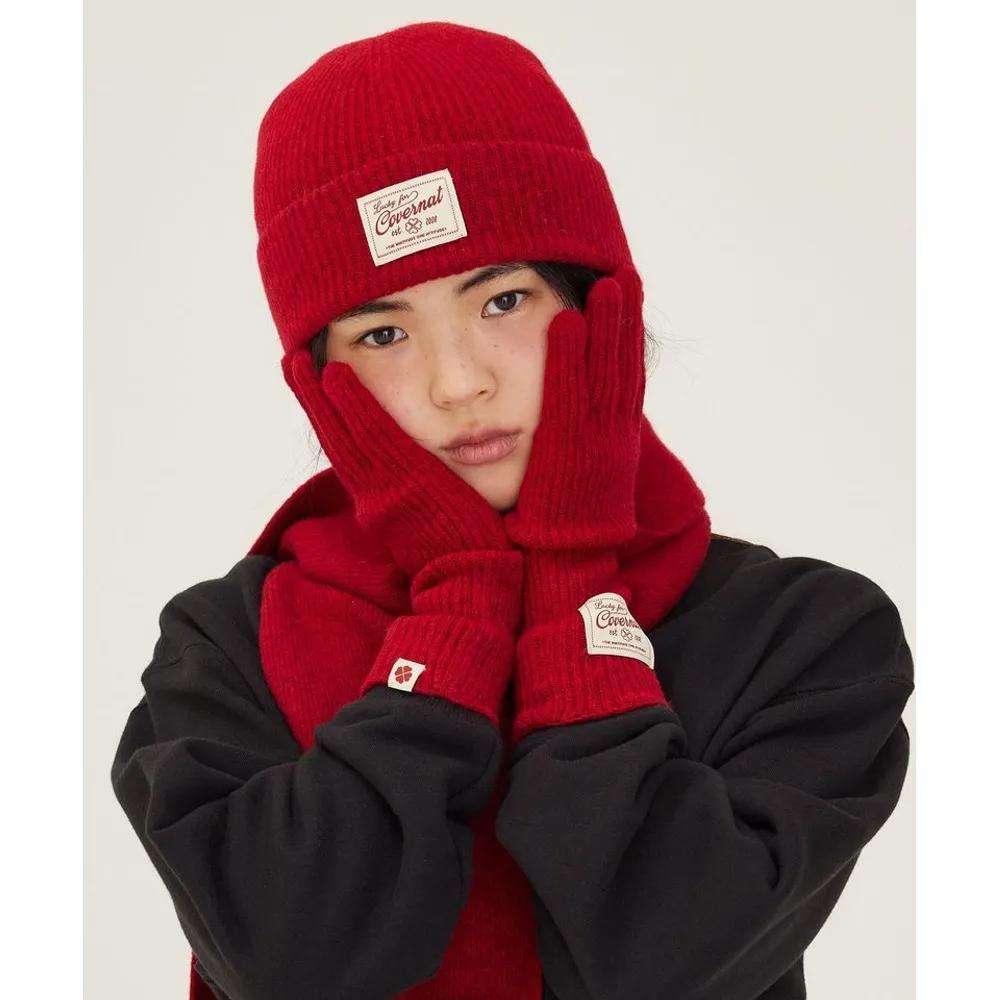 WOMAN Cloverheart Lambswool Beanie Red CO2404CA71RD 278551 F