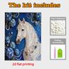 Perlweißes Pferd und Schmetterling DIY Diamantmalerei Kits 15,7x19,6 Zoll Edelstein-Kunst Diamantmalerei Kits Ohne Rahmen für Erwachsene Geschenkidee Hauswanddekoration
