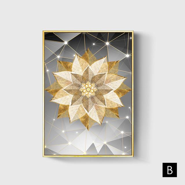 Home Decor Interior Luxury Modern Painting Gold Decoration Canvas Deer Pictures On Wall Loft Frameless Poster Room Decor No Frame