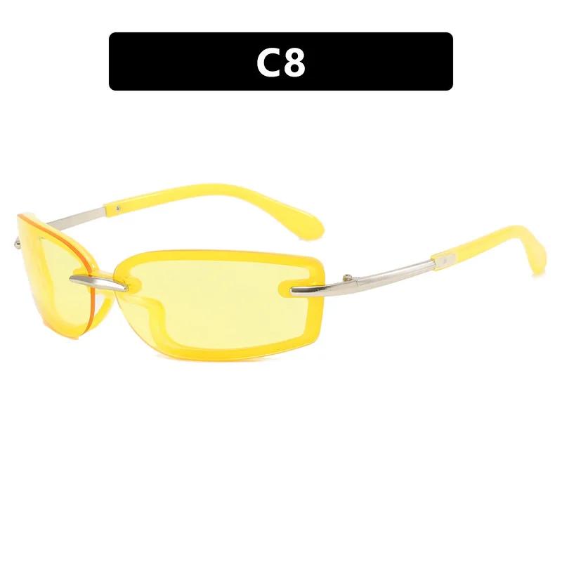 Rimless  Metal Small Frame Sunglasses Rectangle Fashion Popular Women Men Shades Square Sun Glasses For Female Male