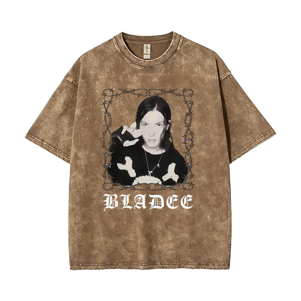 Camiseta Gráfica Vintage Lavada Ecco2K Pxe Album Drain Gang Bladee Yung Lean para Hombre y Mujer, Camisetas Oversize de2269