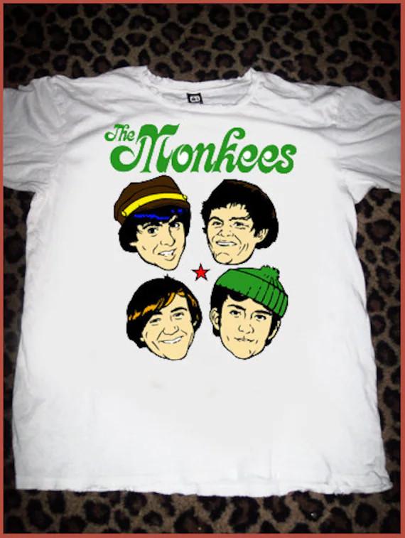The Monkees Vintage Decal Design T-shirt 60s Pre Fab Four 1966 EN441 Unisex T-Shirt XXL