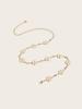 Metal Fashionable Flower Waist Chain With Rhinestone Decoration For Daily