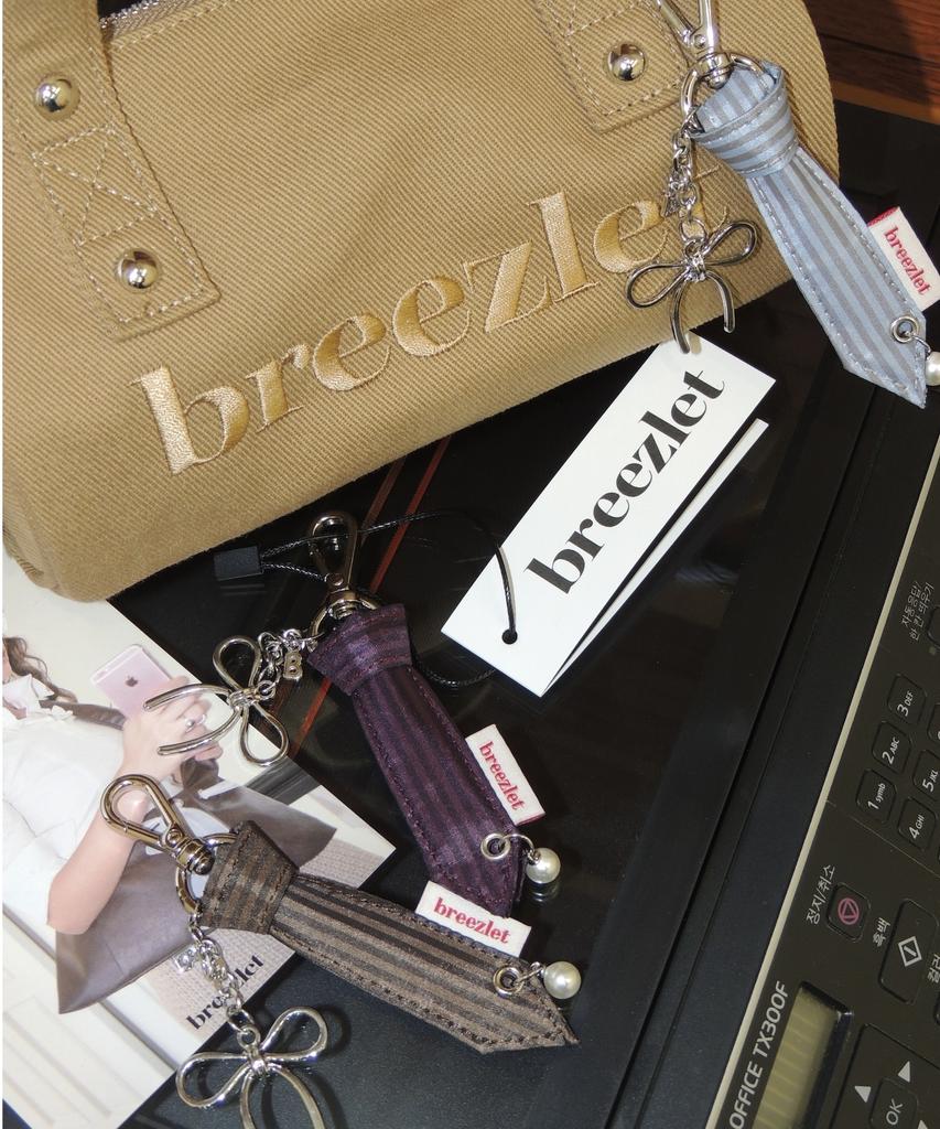 BREEZLET Tie Ribbon Charm Keyring [Purple]